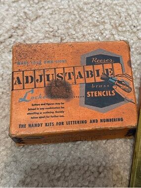 Reese’s Adjustable brass Lettering & Numbering Stencil Kit - gothic 1.5 inch